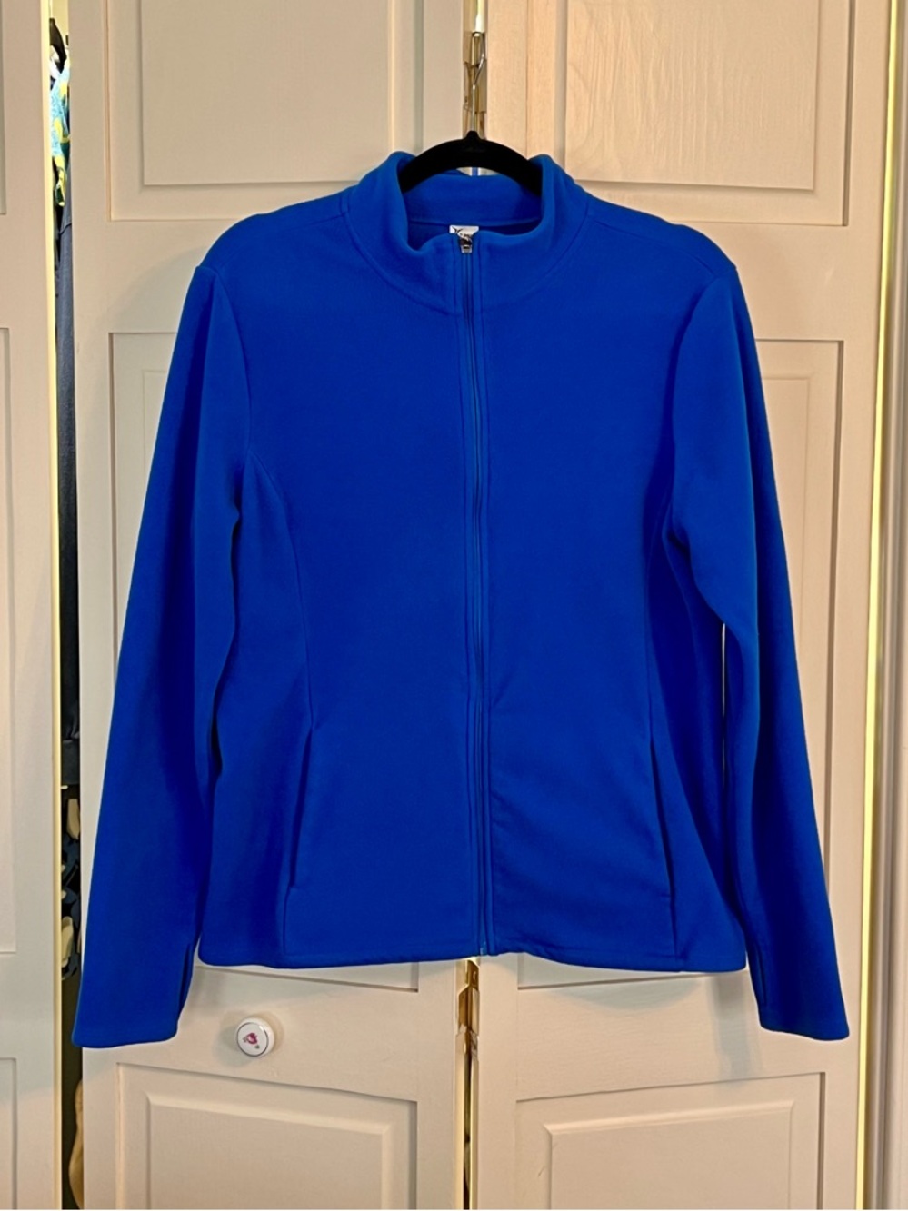 Old Navy Lightweight Performance Fleece Full Zip Fitted Jacket Royal Blue Size L